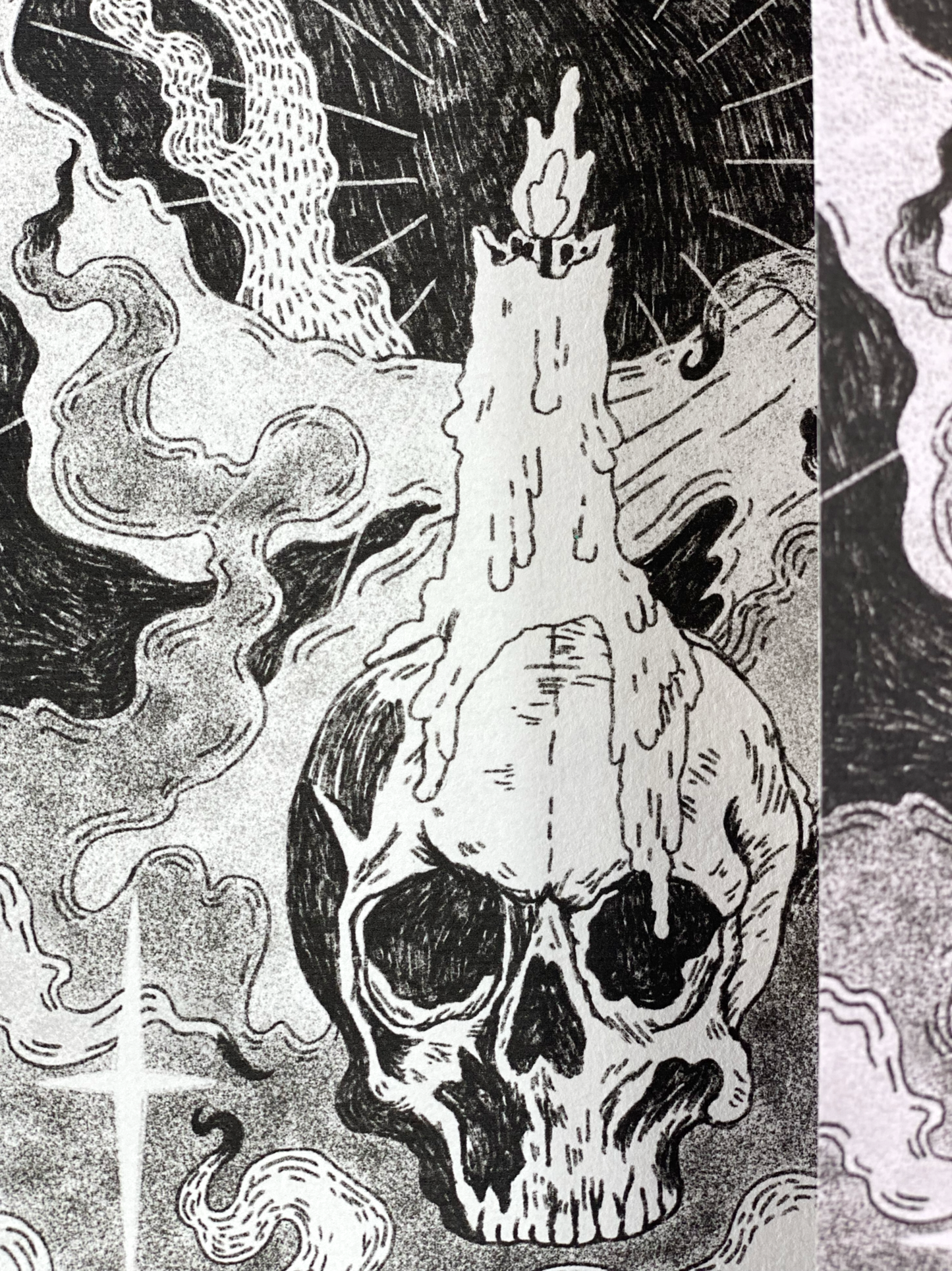 Candle Lit Skull Print