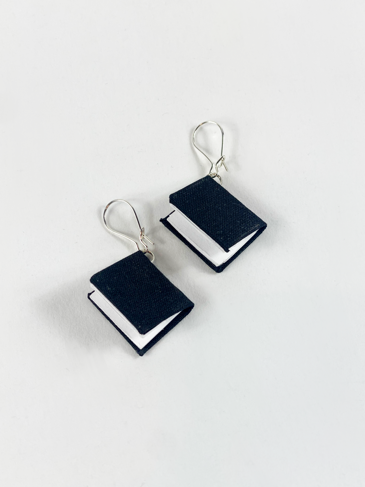 Book Earrings Black Cloth