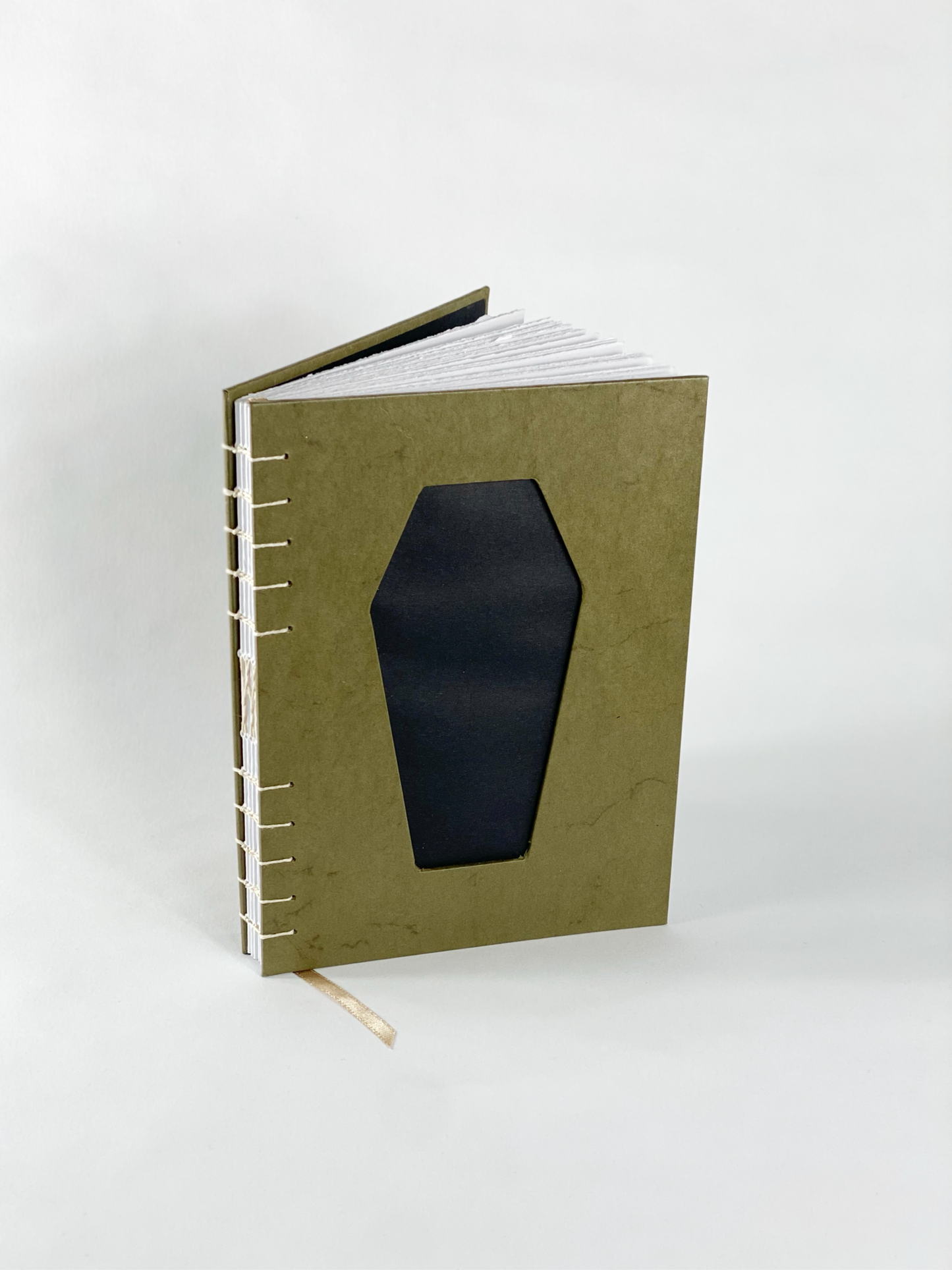 Green Coffin - A5 coptic stitch book