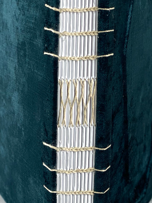 Turqoise Velvet - A5 coptic stitch book