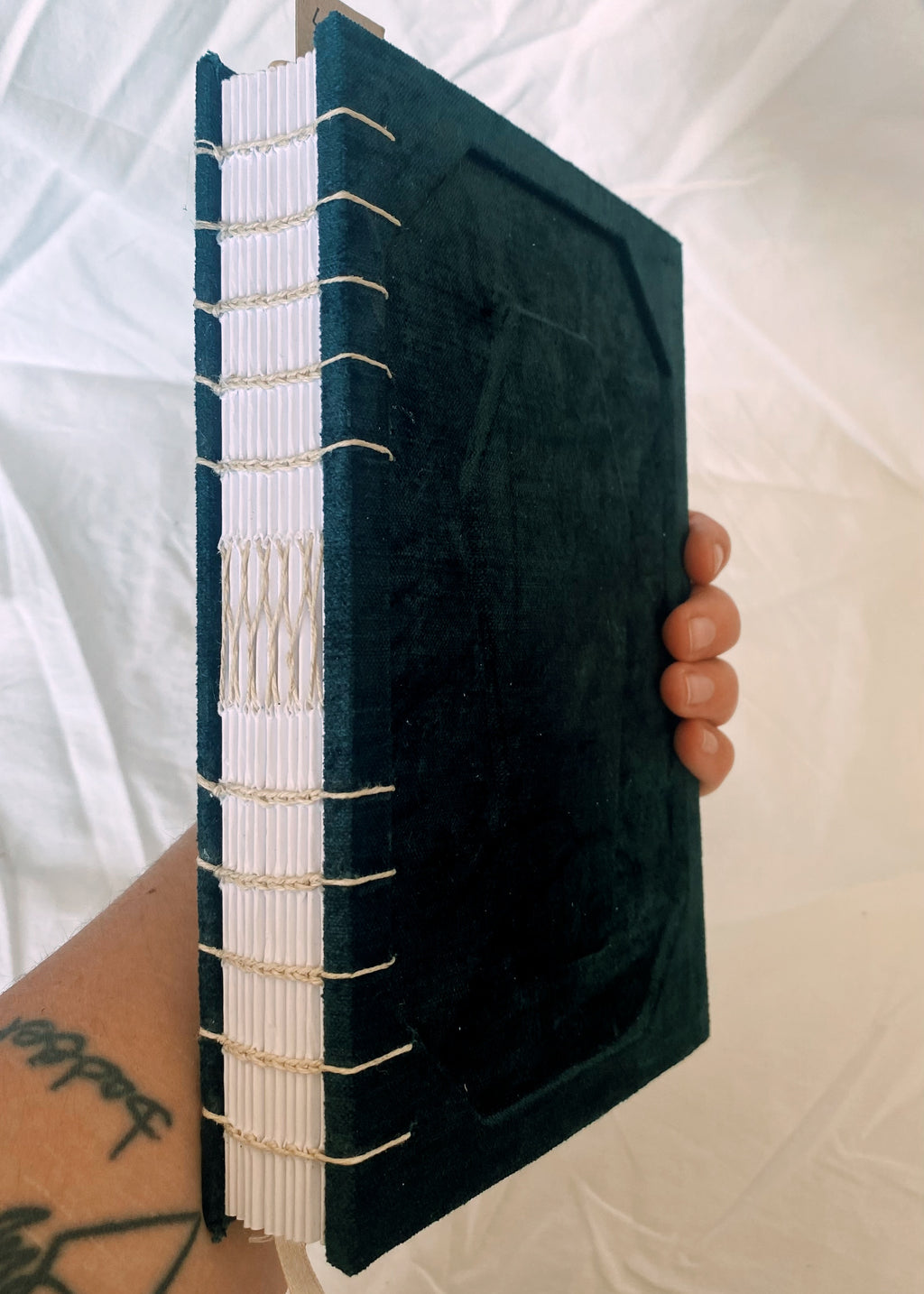 Turquoise Velvet - A5 Coptic stitch book