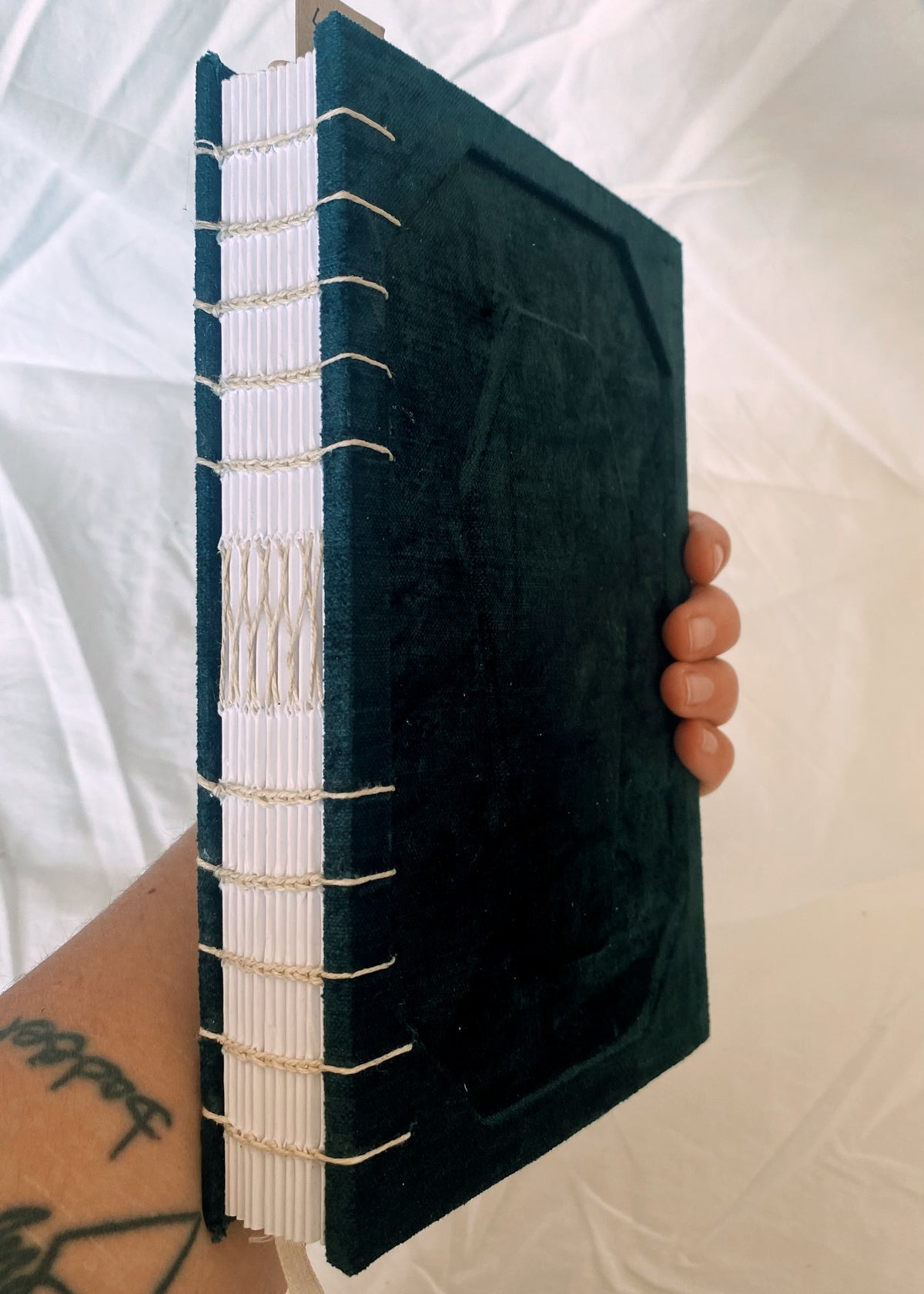 Turquoise Velvet - A5 Coptic stitch book