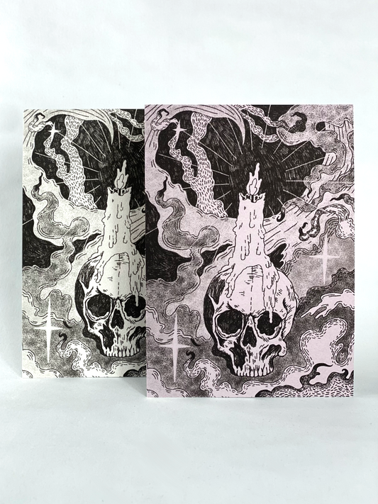 Candle Lit Skull Print
