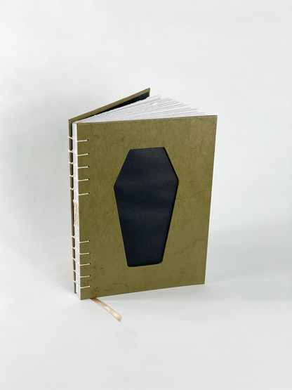 Green Coffin - A5 coptic stitch book