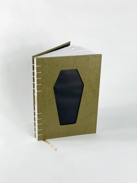 Green Coffin - A5 coptic stitch book