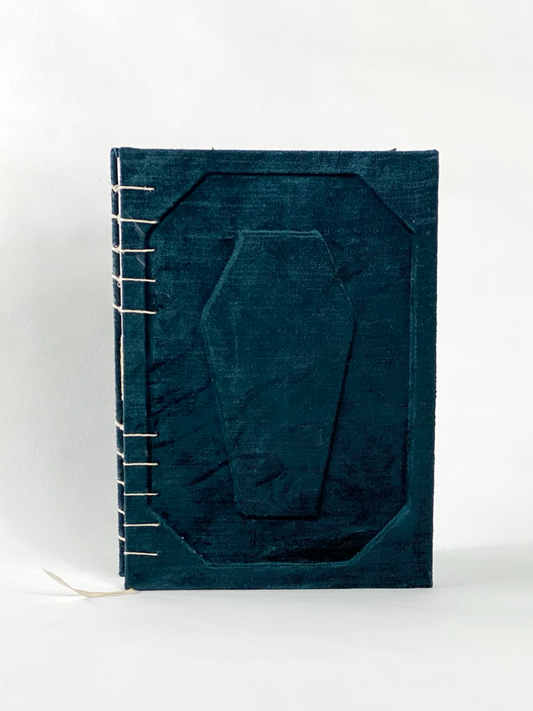 Turqoise Velvet - A5 coptic stitch book